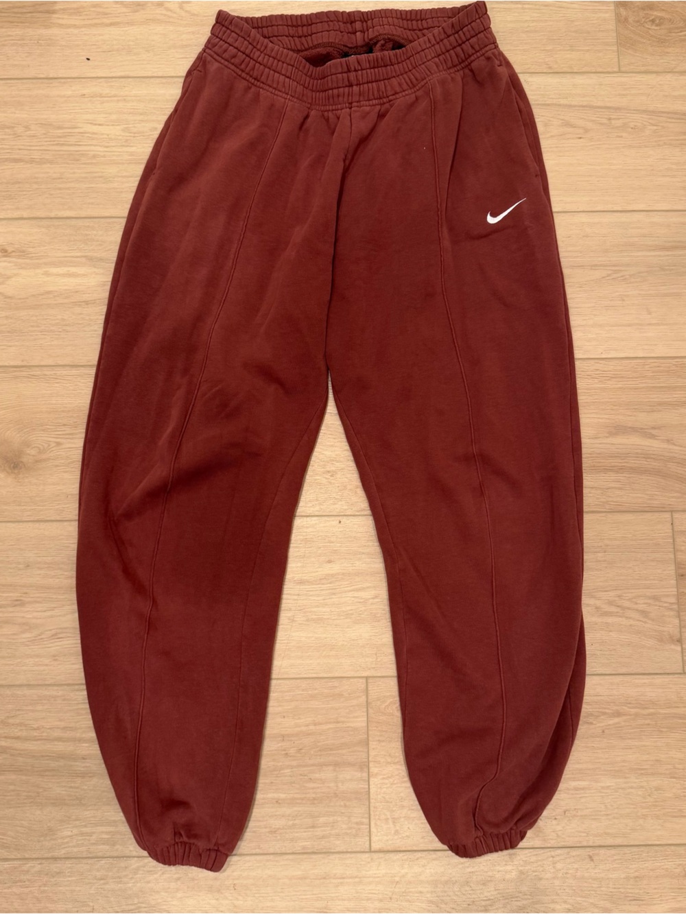Nike Orange Sweatpants with White Swoosh